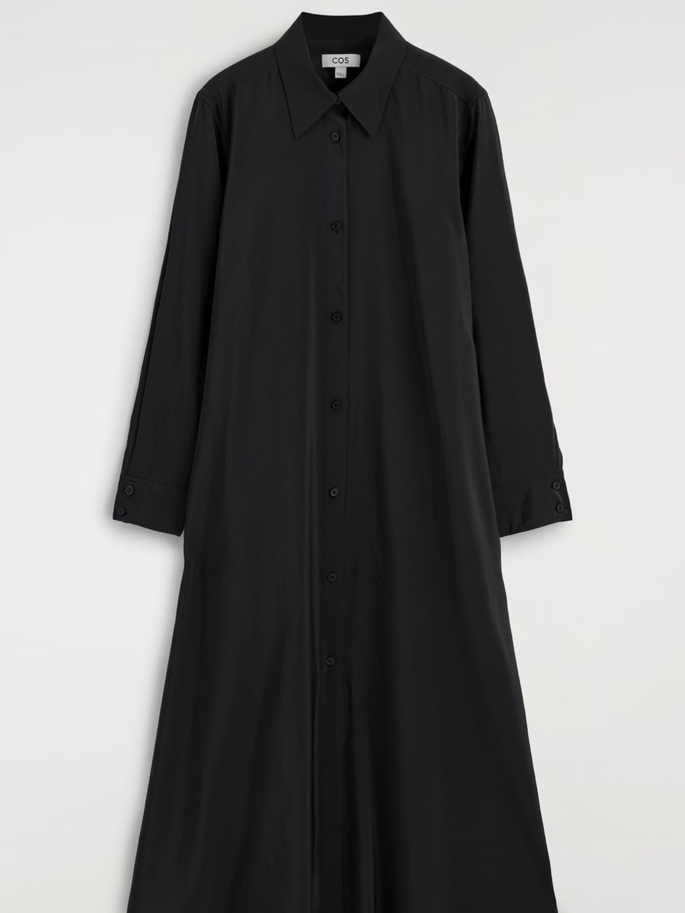 COS Long Black Shirt Dress with Tailored Cuffs